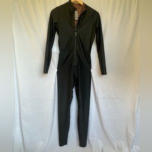 Good American Reversible Black/Cheetah Print Jumpsuit